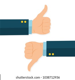 Thumb icon up and down. - stock vector.