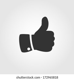 Thumb up icon, flat design