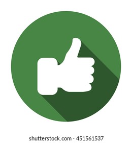thumb up Icon, flat design style