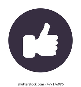 thumb up Icon, flat design style