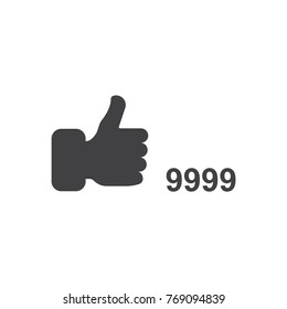 thumb up Icon, flat design style