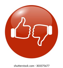 Thumb up icon, flat design. Vector flat