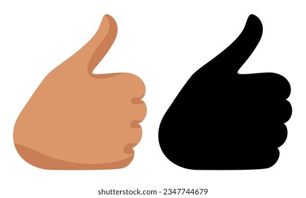 Thumb up icon. Flat vector icon in cartoon style. Vector clipart.