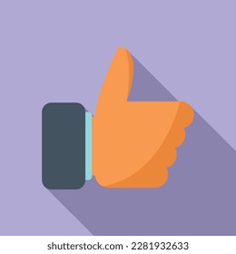 Thumb up icon flat vector. Finger hold. Palm hand