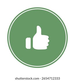Thumb up icon in green circle background