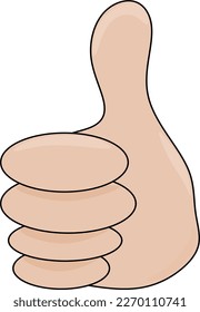 thumb up icon. hand cartoon. Vector illustration.