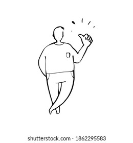 thumb up icon hand drawn
