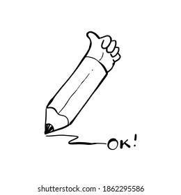 thumb up icon hand drawn