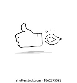 thumb up icon hand drawn