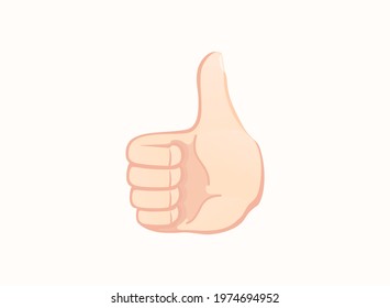 Thumb up icon. Hand gesture emoji vector illustration.
