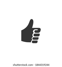 Thumb Icon Isolated on Black and White Vector Graphic