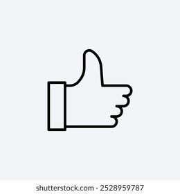 Icono del pulgar aislado en el fondo blanco.