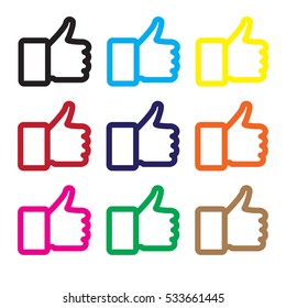 thumb up icon isolated on white background. thumb up sign. 