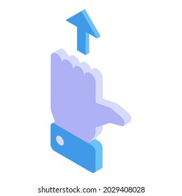 Thumb up icon isometric vector. Finger hand. Good pictogram