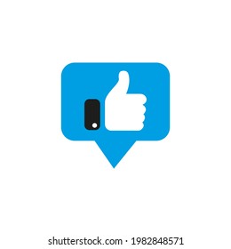 Thumb up icon. Like. Blue. Vector graphics