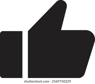 Thumb up icon. Like button for website and mobile app. flat style. Good, positive Gesture Button Sign. Social Media Feedback Symbol. Isolated Vector Illustration.