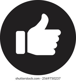 Thumb up icon. Like button for website and mobile app. flat style. Good, positive Gesture Button Sign. Social Media Feedback Symbol. Isolated Vector Illustration.