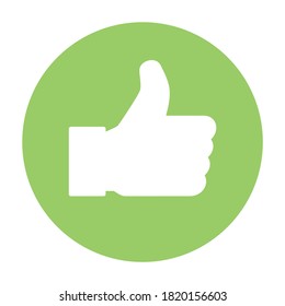 Thumb up icon, like finger vector illustration sign, business social web button