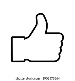 Thumb up icon, like finger vector illustration sign, business social web button .