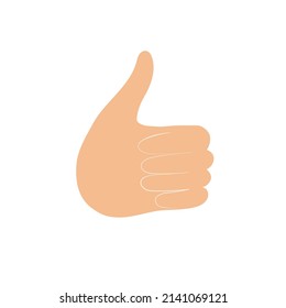 Thumb up icon. Like hand gesture. Vector flat simple illustration