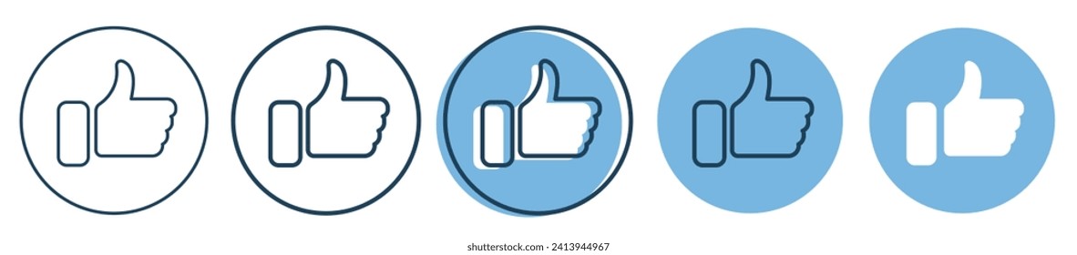 Thumb up icon. Like notification icon. Social network app icon. EPS 10.