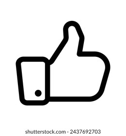 Icono de pulgar arriba. Ilustración plana del icono del vector