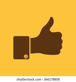The thumb up icon. Like symbol. Flat Vector illustration. Button Set