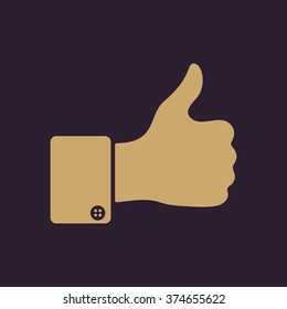 The thumb up icon. Like symbol. Flat Vector illustration. Button Set