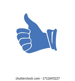 thumb icon, like symbol, modern flat design with isolated white background