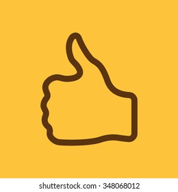 The thumb up icon. Like and yes, approve symbol. Flat Vector illustration