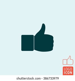 Thumb up icon. Thumb up line icon isolated, minimal design. Vector illustration