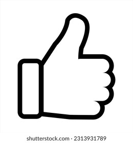 Thumb up icon. Thumb up icon line style. Like sign and symbol. Vector illustration.