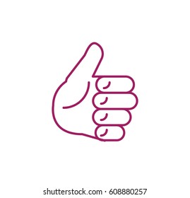 Thumb up icon. Linear style. Isolated vector.