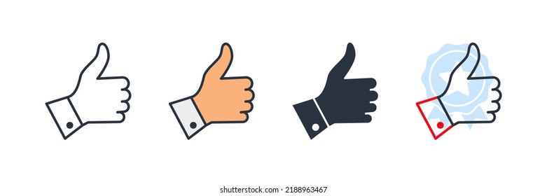 thumb up icon logo vector illustration. A like button for social networking services symbol template for graphic and web design collection