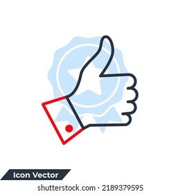 thumb up icon logo vector illustration. A like button for social networking services symbol template for graphic and web design collection