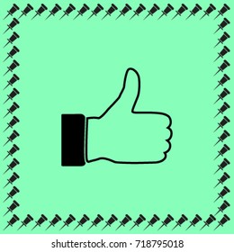 Thumb up icon, okay vector illustration