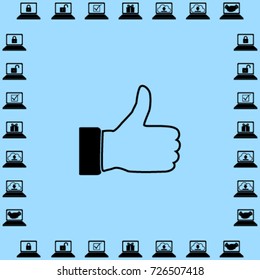 Thumb up icon, okay vector illustration