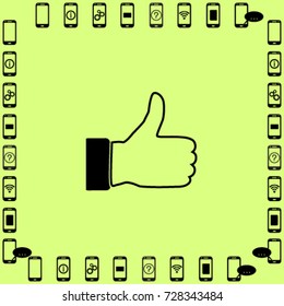 Thumb up icon, okay vector illustration