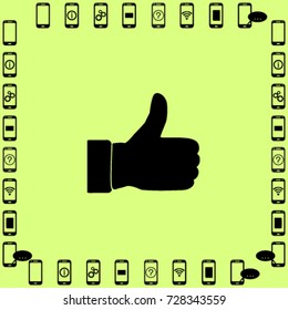 Thumb up icon, okay vector illustration