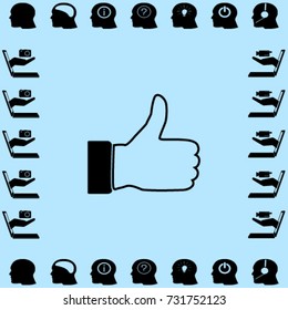 Thumb up icon, okay vector illustration