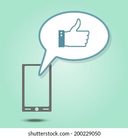 Thumb up icon on phone