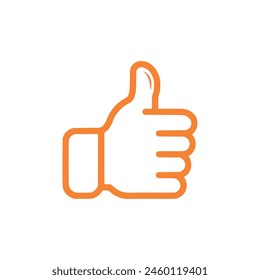 Thumb up icon on white background. Vector illustration in trendy flat style