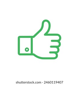 Thumb up icon on white background. Vector illustration in trendy flat style