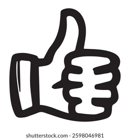 Thumb up icon outline, Thumb up line vector icon isolated on transparent background. Outline Like sign png