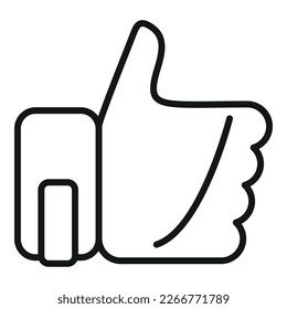 Thumb up icon outline vector. Customer feedback. User opinion