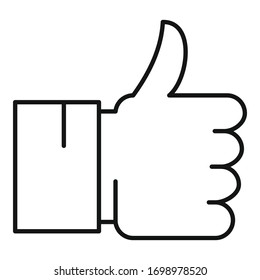 Thumb up icon. Outline thumb up vector icon for web design isolated on white background