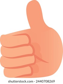 Thumb up icon. Positive approval hand gesture isolated on white background