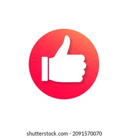 Thumb up icon or sign. Hand with finger up. Like, good, best symbol. Vector illustration.