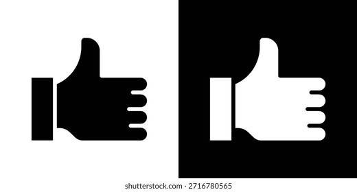 Thumb icon silhouette vector illustration isolated flat style