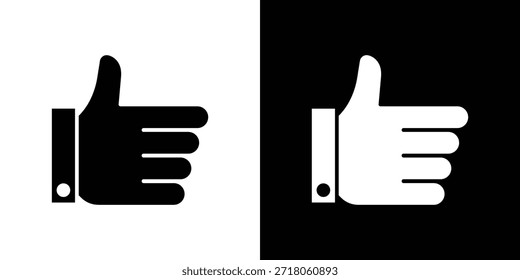 Icono del pulgar hacia arriba. Pictograma simple de alta calidad. Estilo sólido moderno
